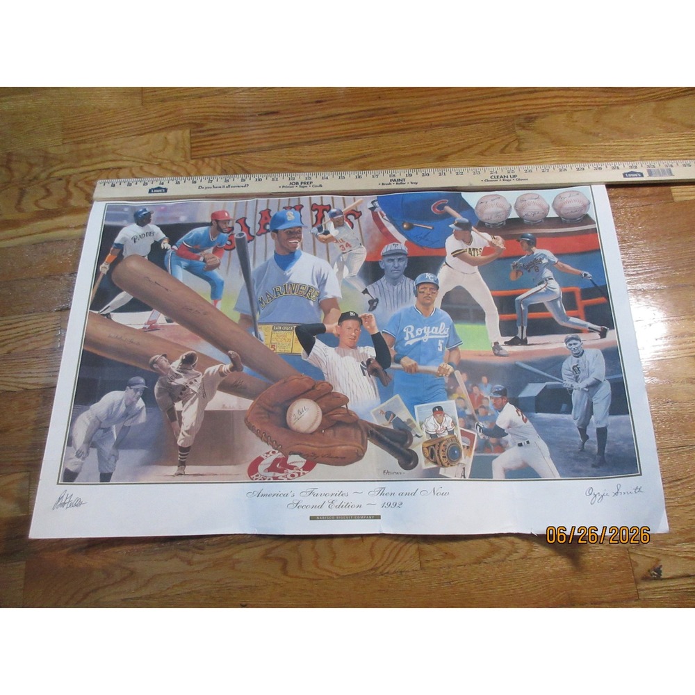 Vintage 1992 Nabisco Baseball Poster America's Favorites Ozzie Griffey 30x20